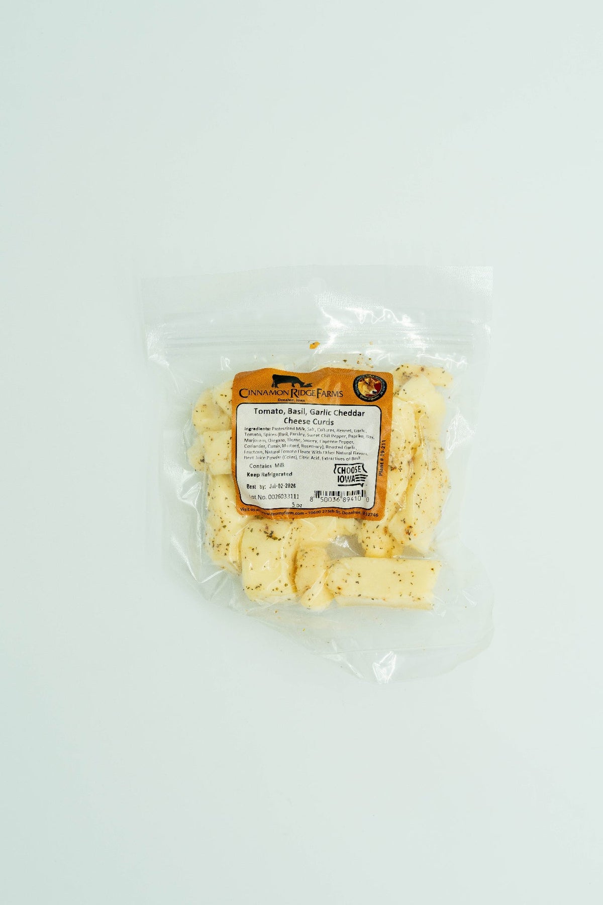 Tomato Basil Garlic Cheddar Curds — Wholesale