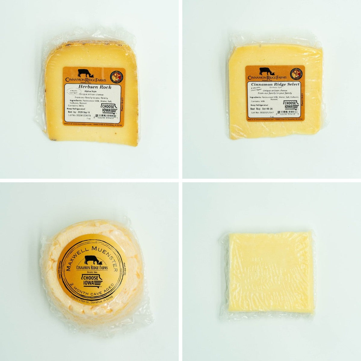 June Dairy Month Aged Cheese Bundle: Herbsen Rock, Cinnamon Ridge Select, Maxwell Munster, Havarti
